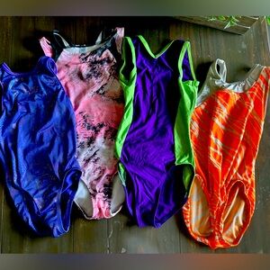 Gymnastics Leotards. Lot of 4 size 8/10 or girls medium.